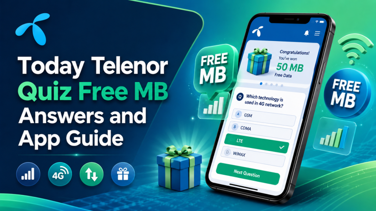Today Telenor Quiz Free MB Answers and App Guide