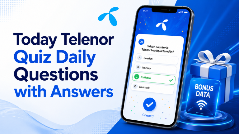 Today Telenor Quiz Daily Questions with Answers