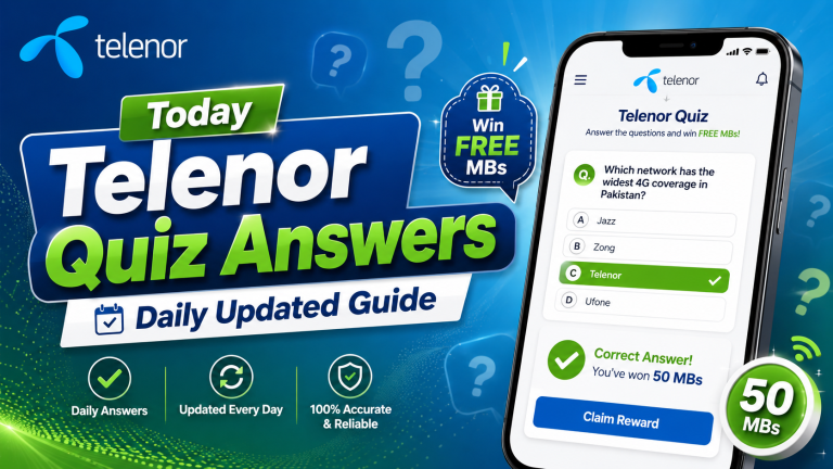 Today Telenor Quiz Answers – Daily Updated Guide
