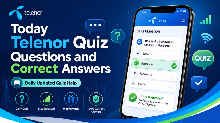 Today Telenor Quiz Questions and Correct Answers